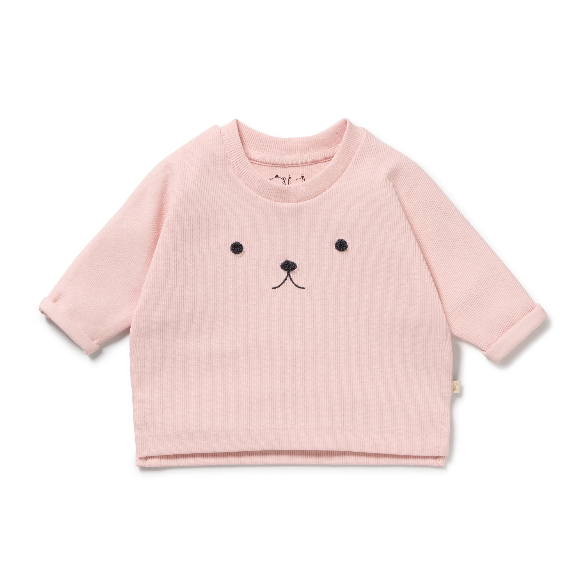 Strawberry Cream Organic Rib Long Sleeved Top