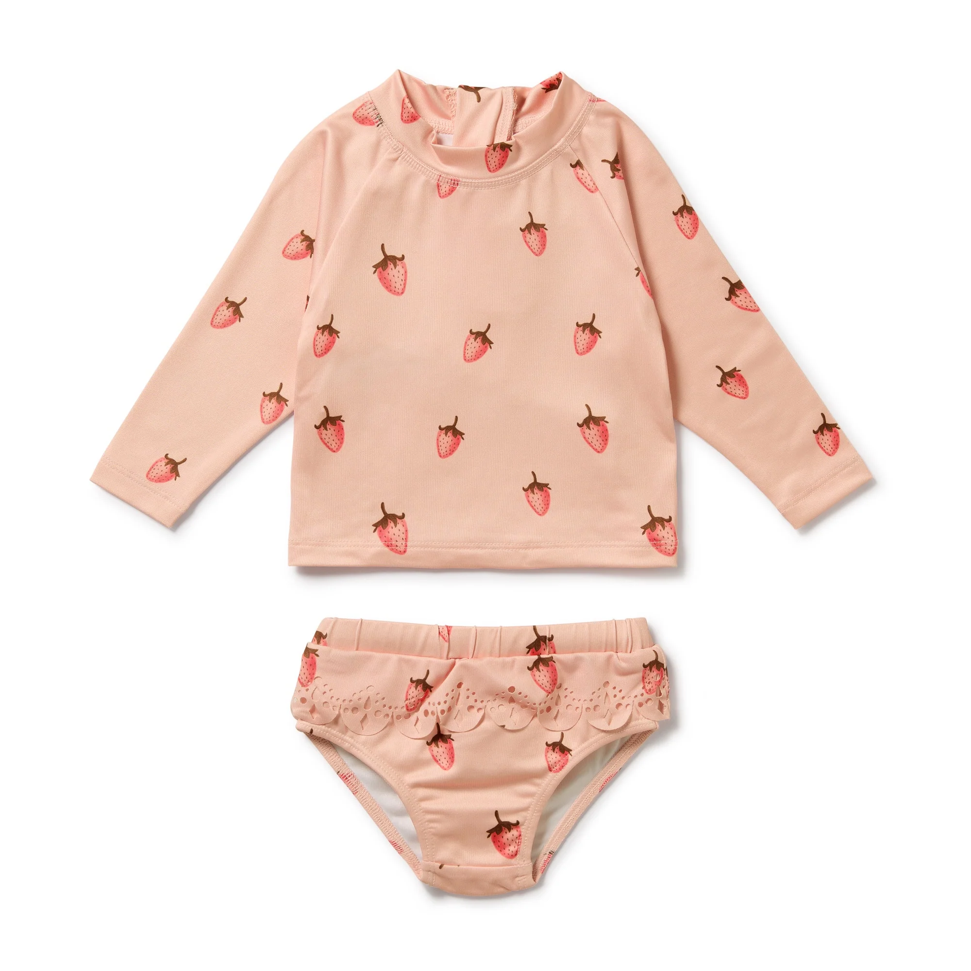 Cutwork Rashie Swimset - Strawberry Kisses