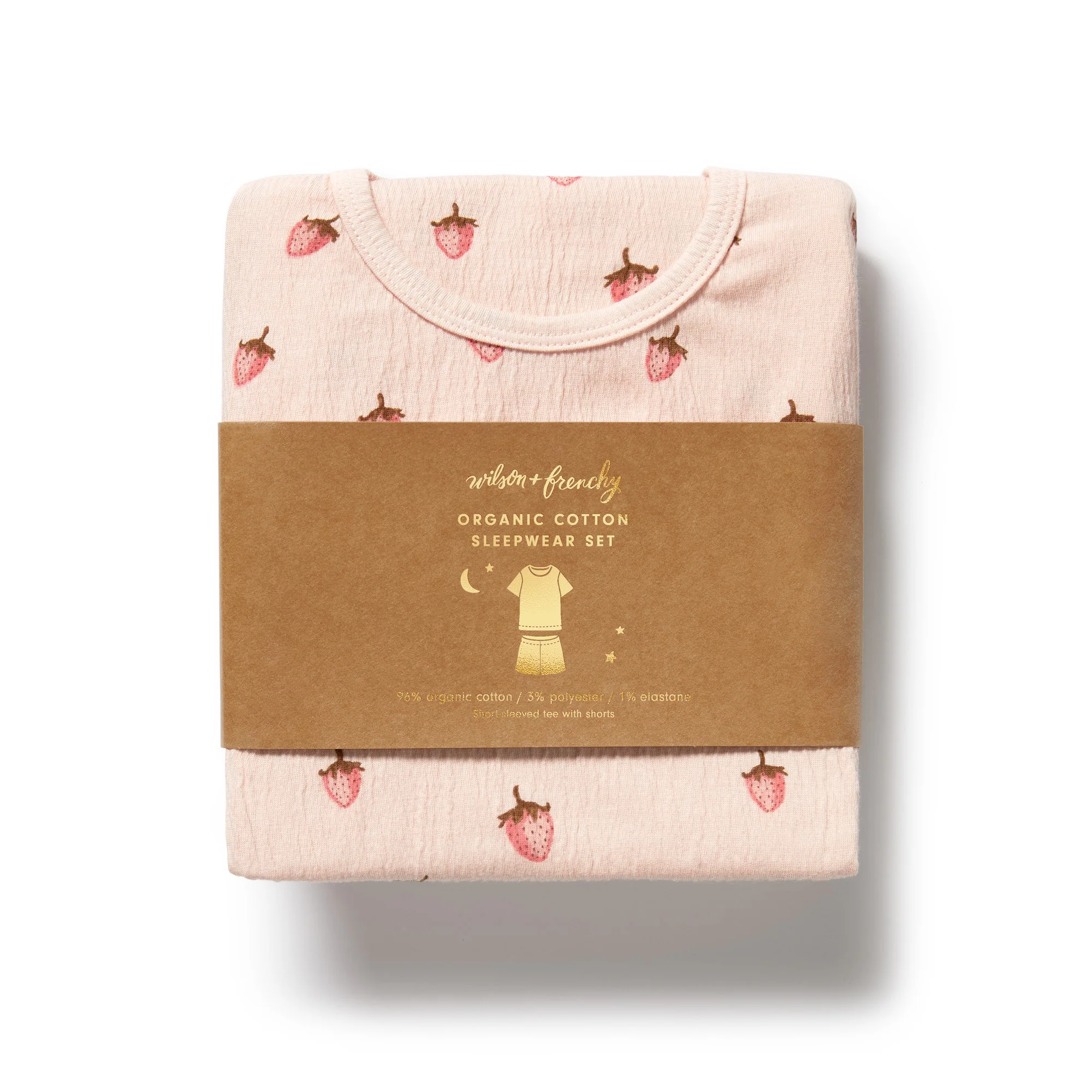 Organic Short Sleeved Pyjamas - Strawberry Kisses - Image 3