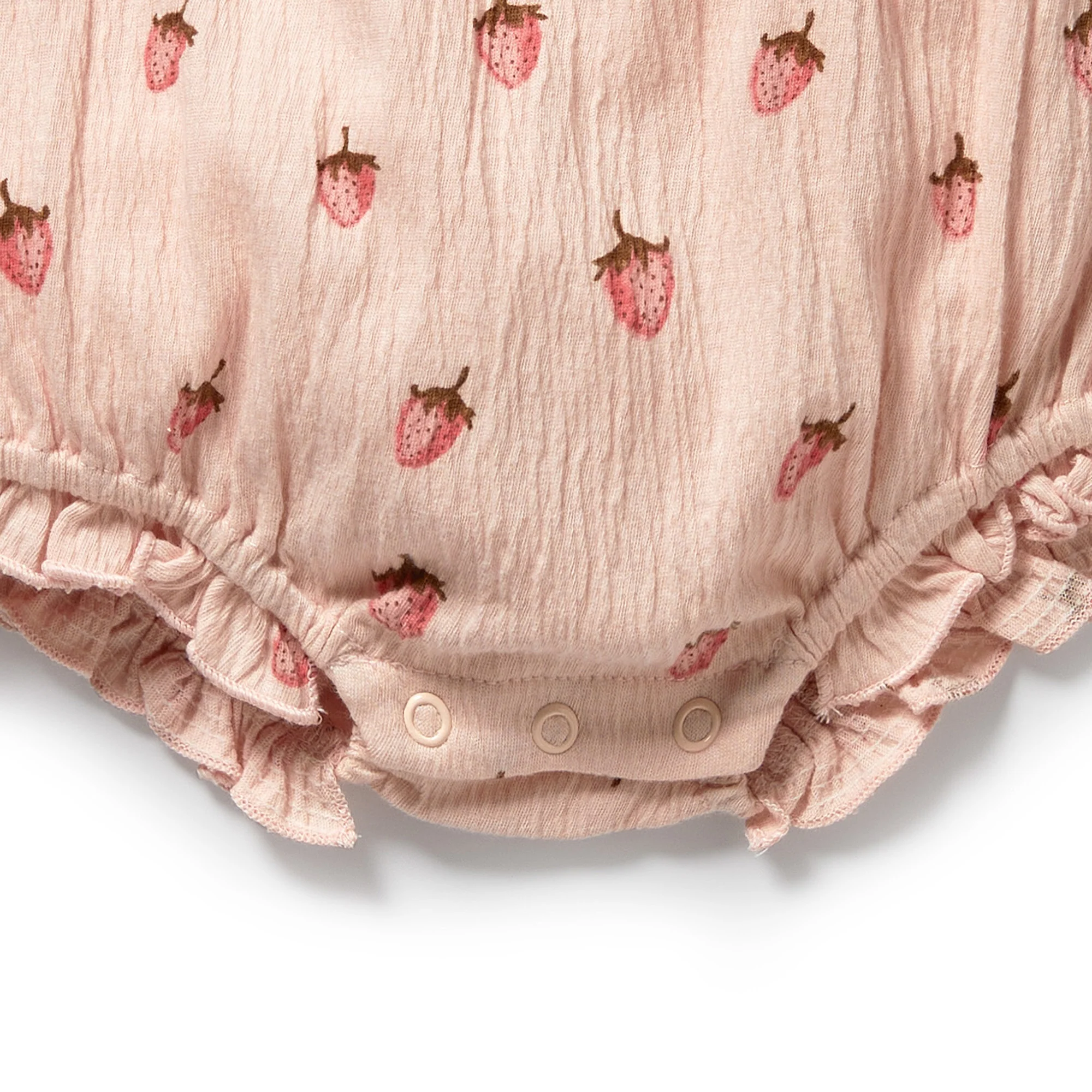 Organic Tie Playsuit - Strawberry Kisses - Image 3