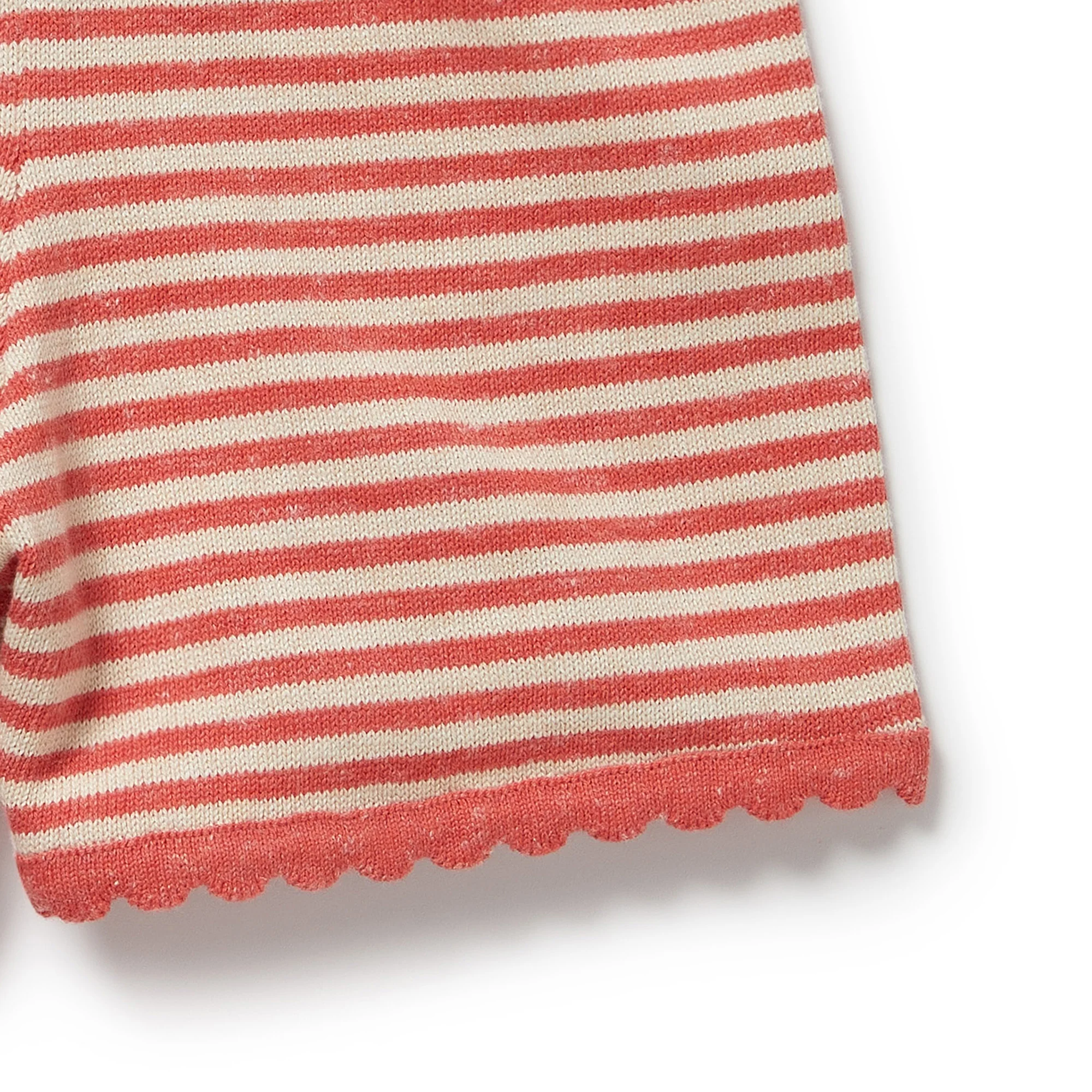 Organic Knitted Stripe Playsuit - Strawberry Swirl - Image 4