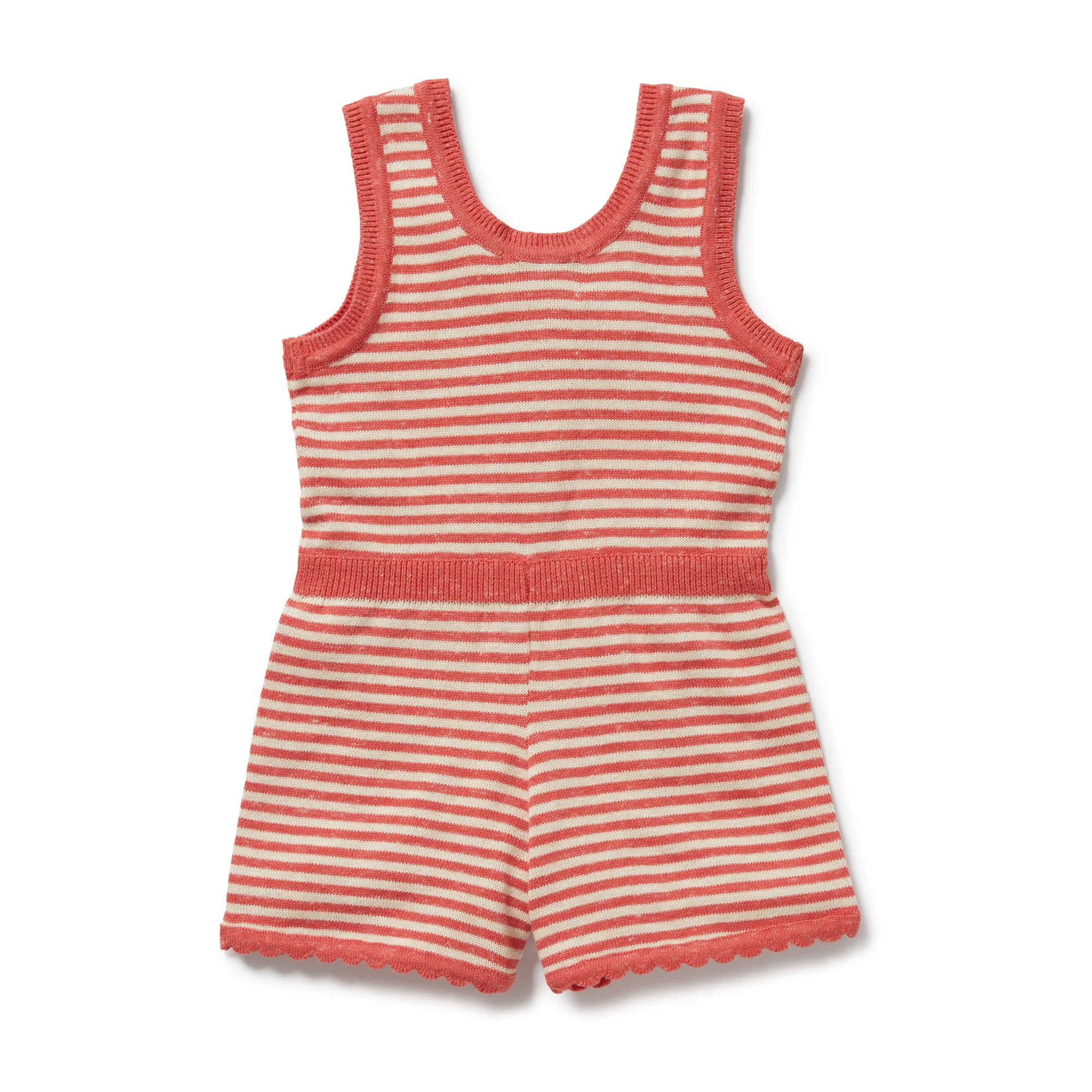 Organic Knitted Stripe Playsuit - Strawberry Swirl - Image 5