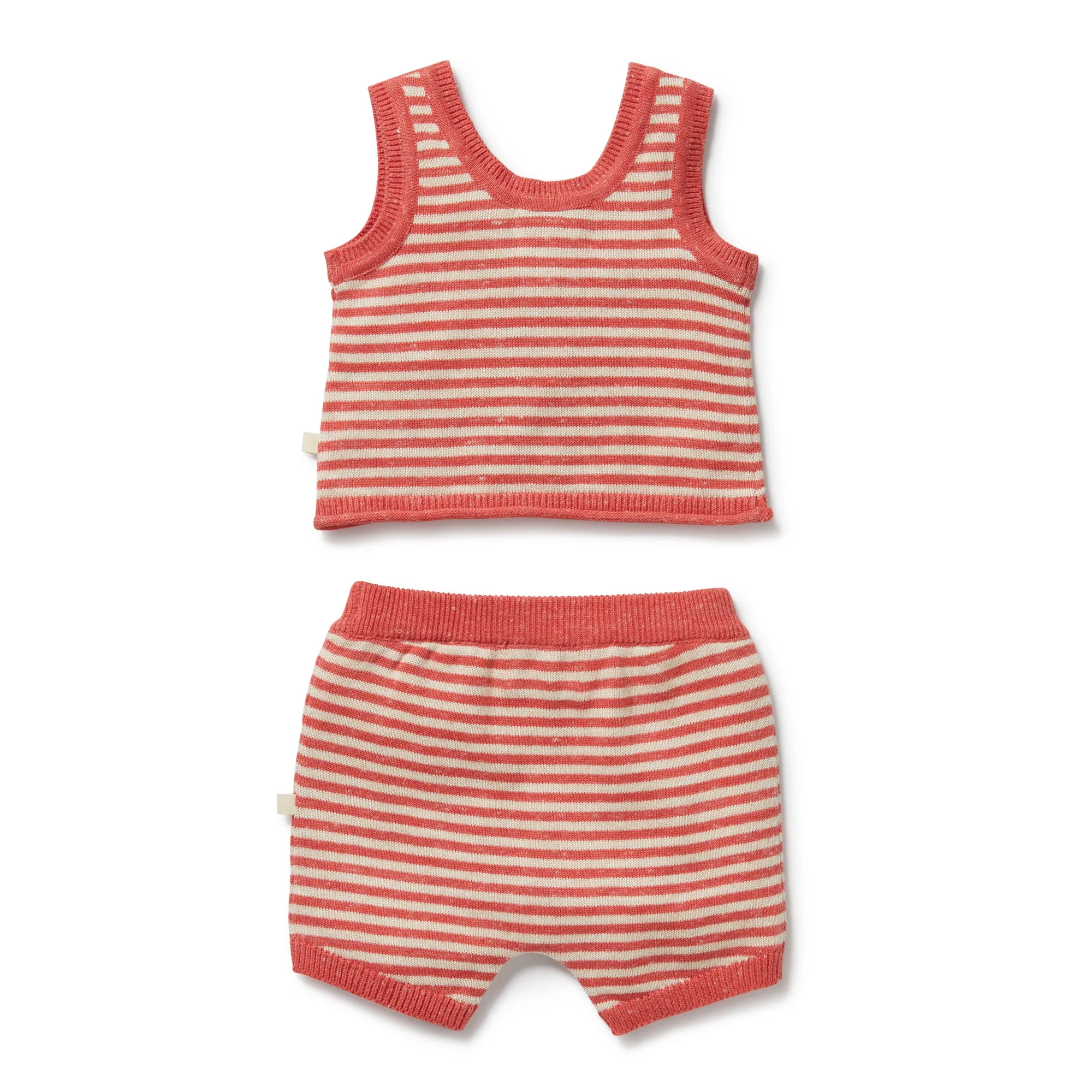 Organic Knitted Stripe Set - Strawberry Swirl - Image 5