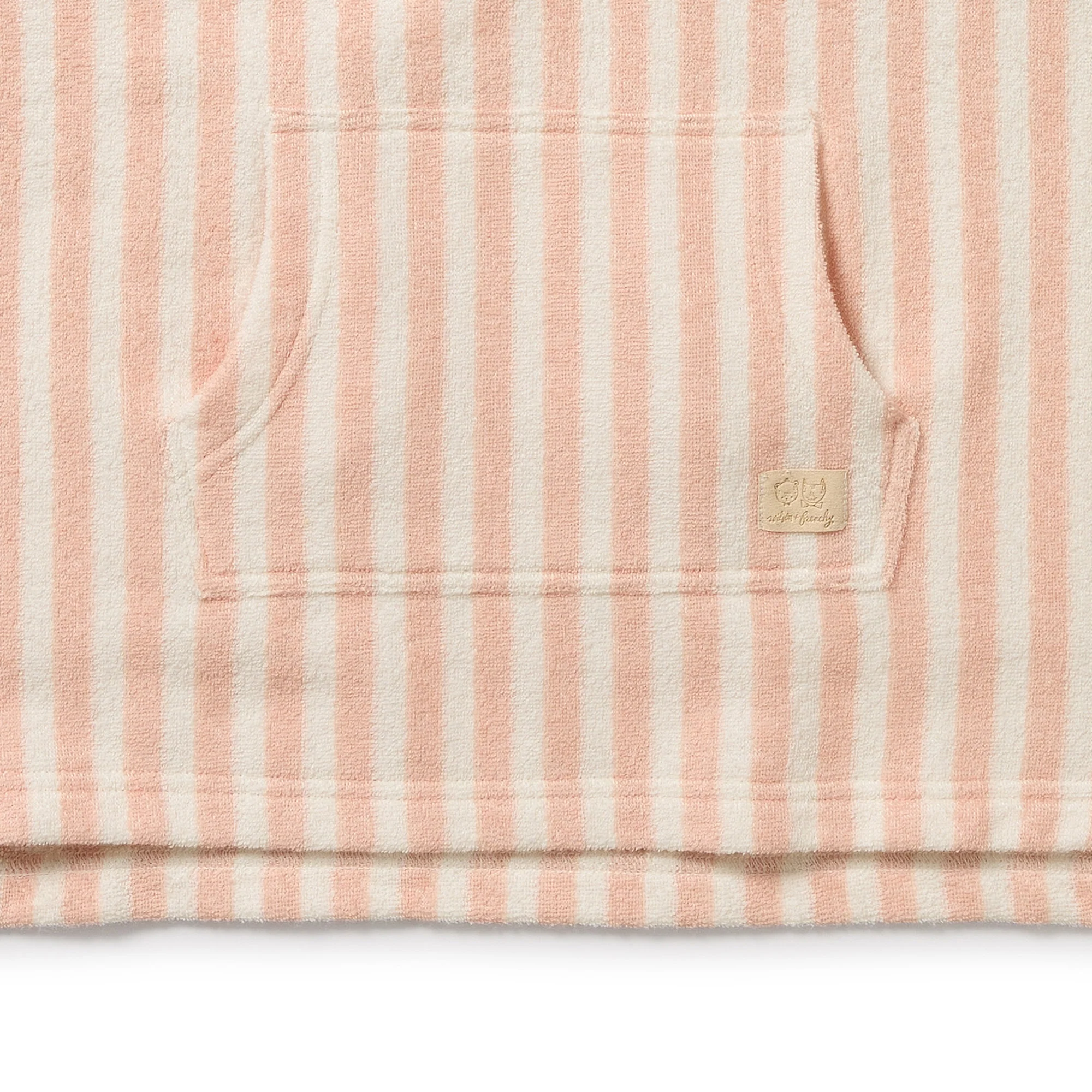 Organic Terry Hooded Poncho - Strawberry Wave - Image 3