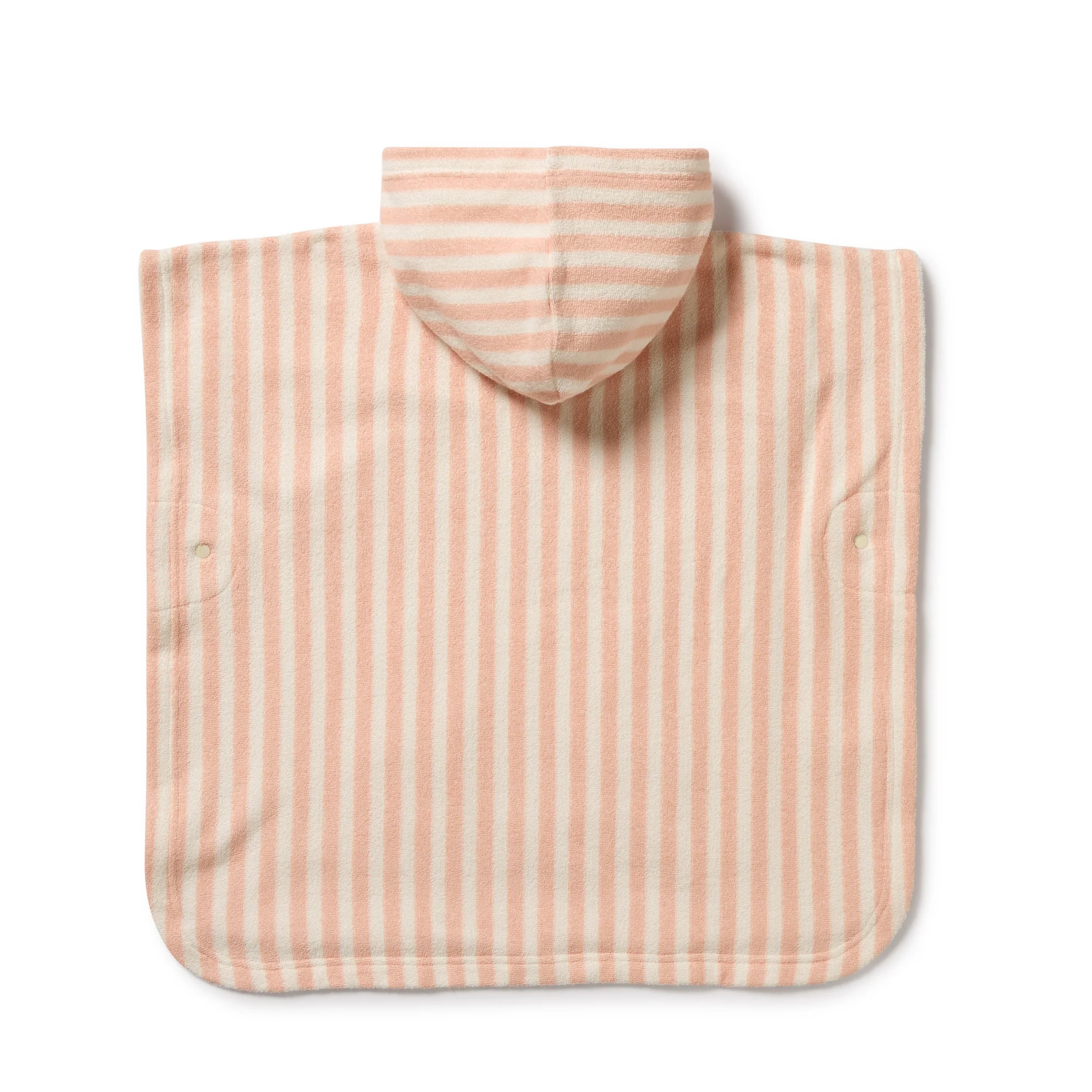 Organic Terry Hooded Poncho - Strawberry Wave - Image 4