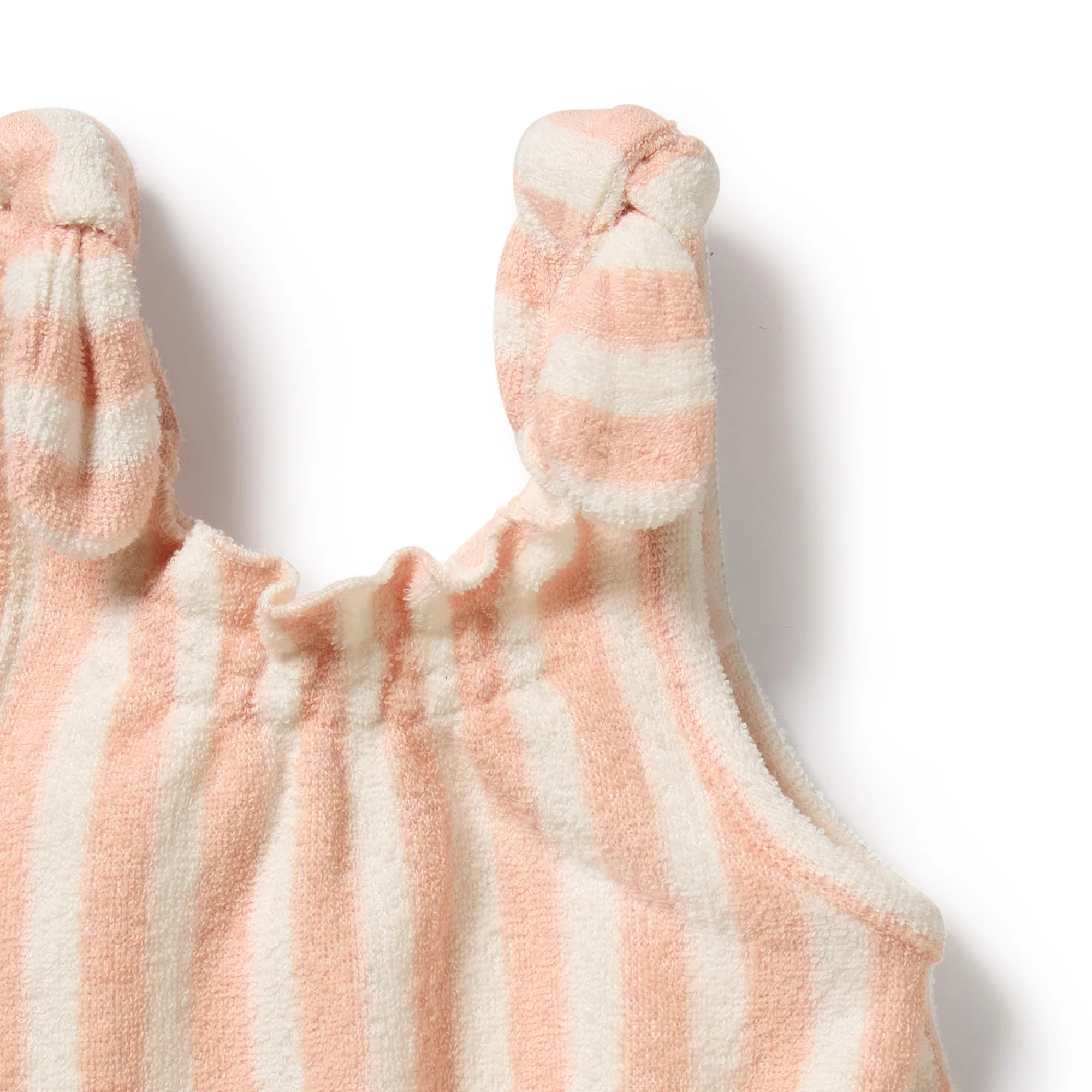 Organic Terry Tie Playsuit - Strawberry Wave - Image 3