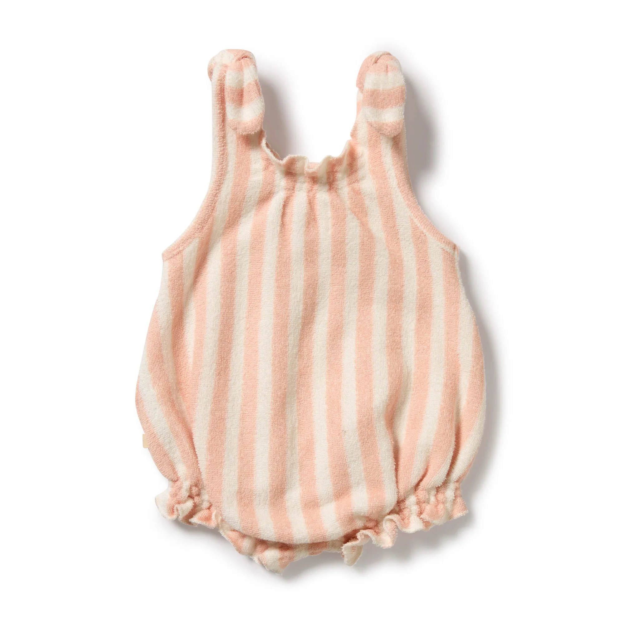 Organic Terry Tie Playsuit - Strawberry Wave - Image 6
