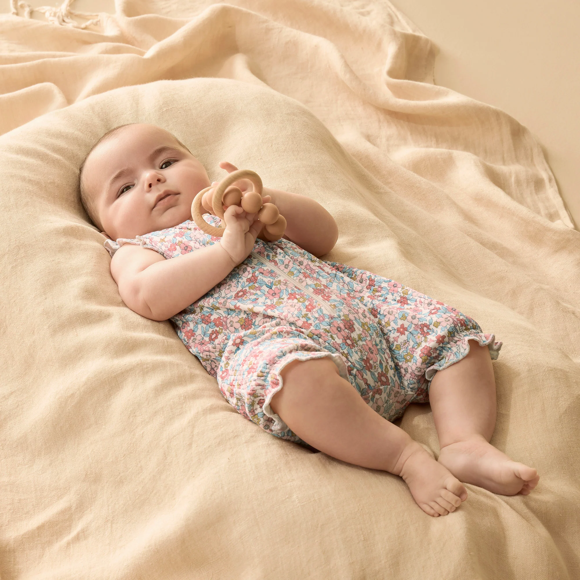 Organic Ruffle Zipsuit - Summer Bloom - Image 2