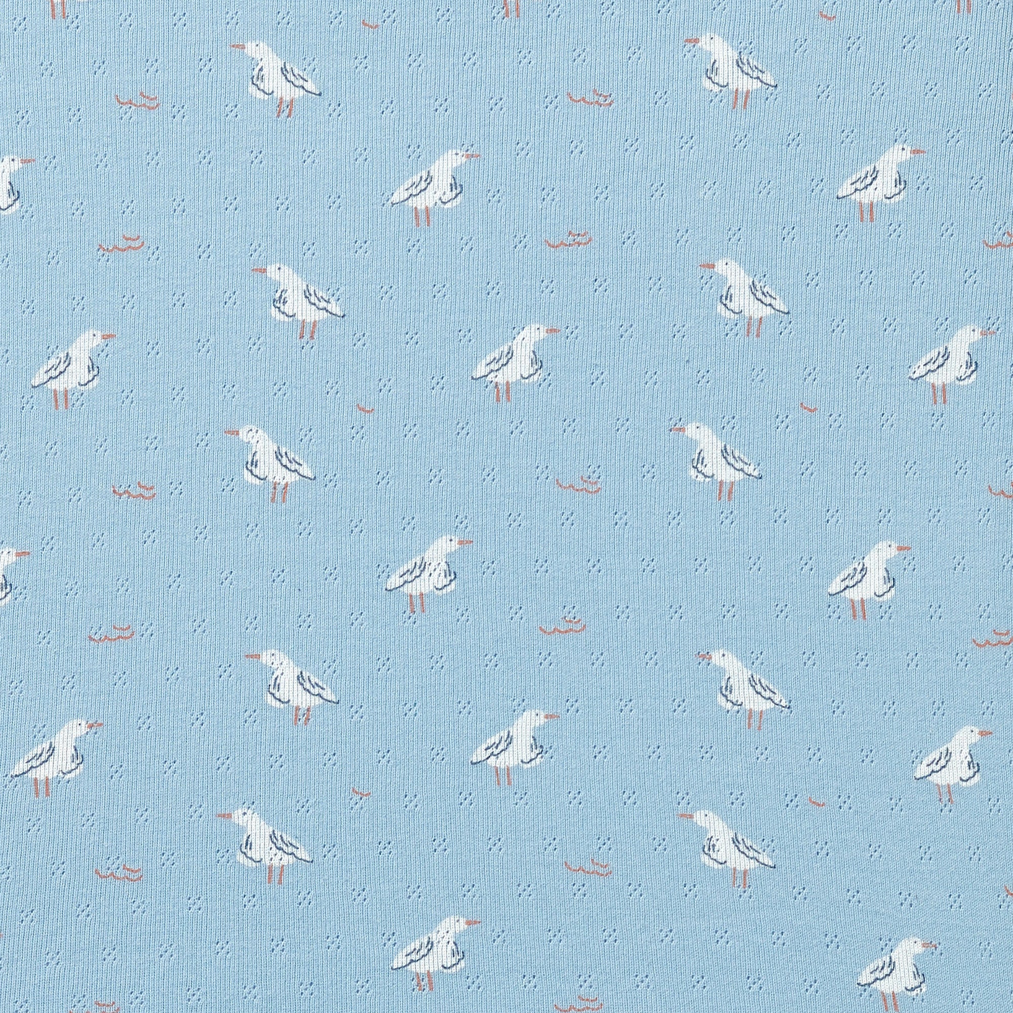Organic Pointelle Bassinet Sheet - Sunny Seagulls - Image 3