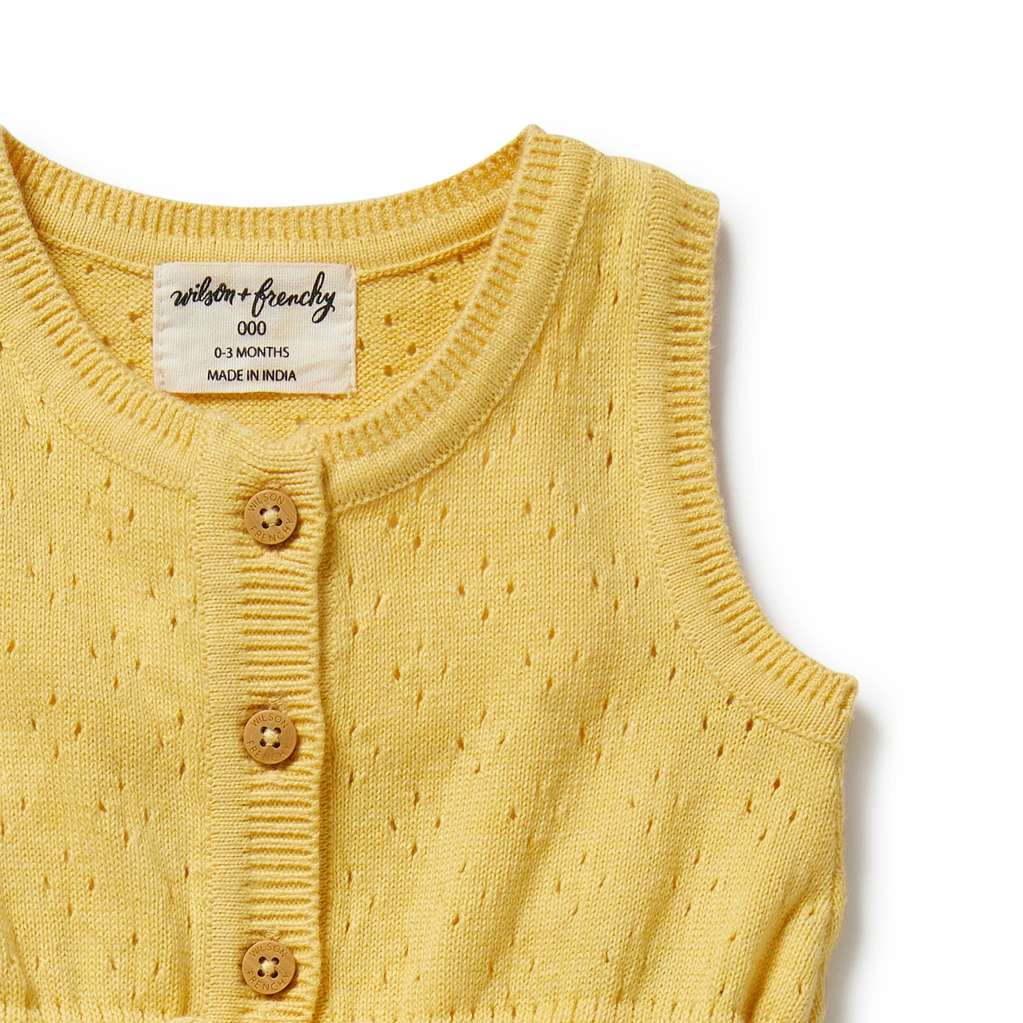 Organic Knitted Tie Bodysuit - Sunny Sorbet - Image 4