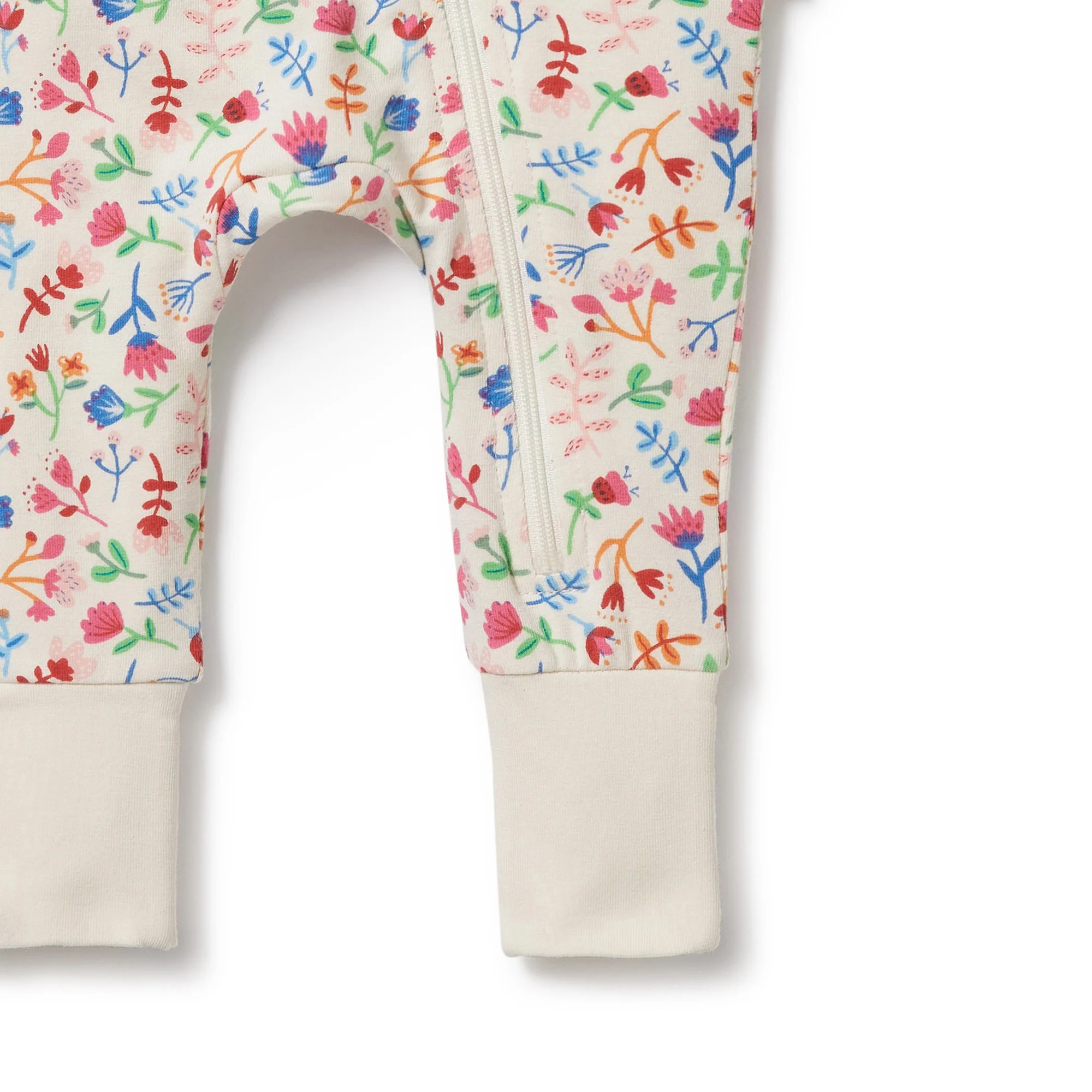 Tropical Garden Organic Zipsuit with Feet - Image 2