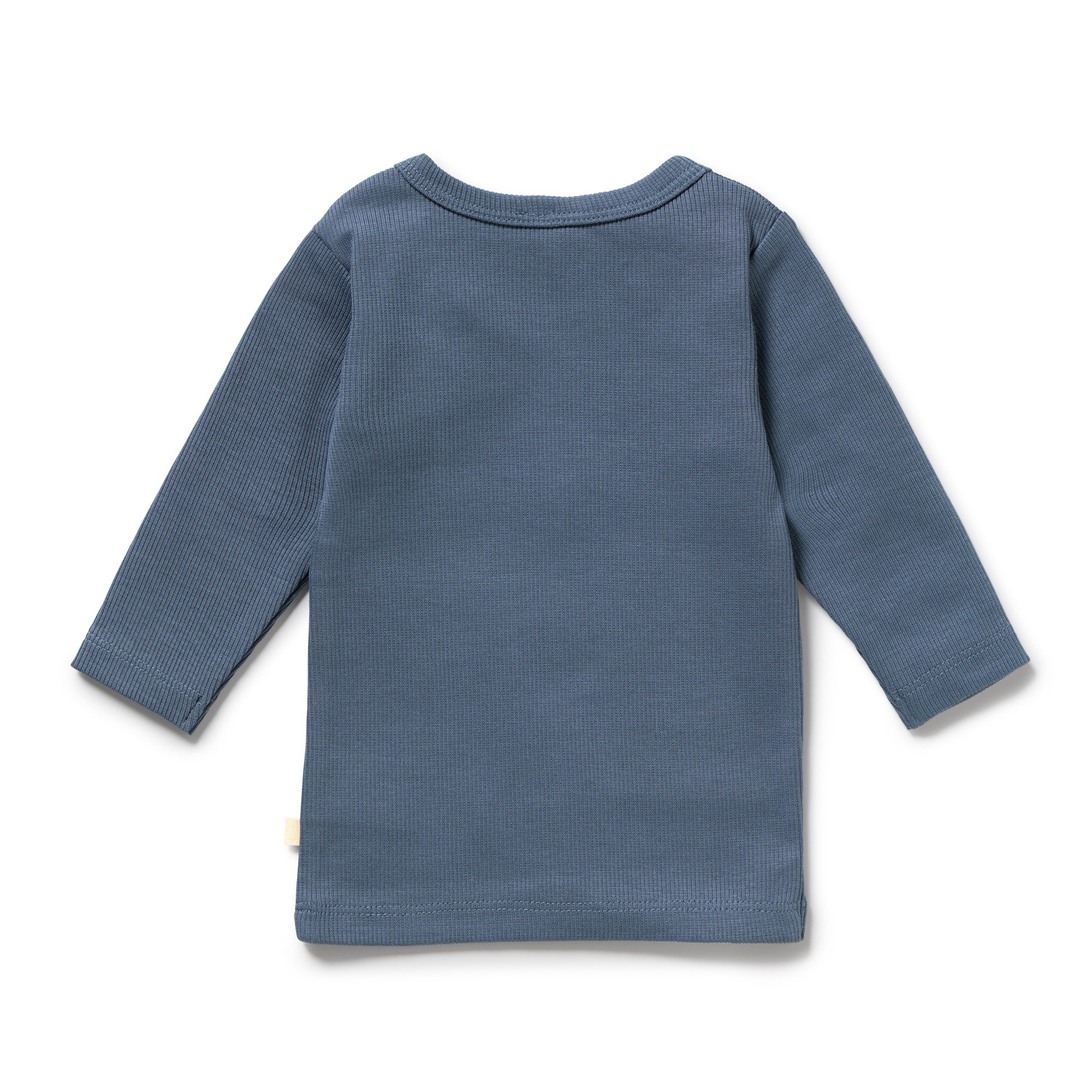 Twilight Blue Organic Rib Long Sleeved Pyjamas - Image 4