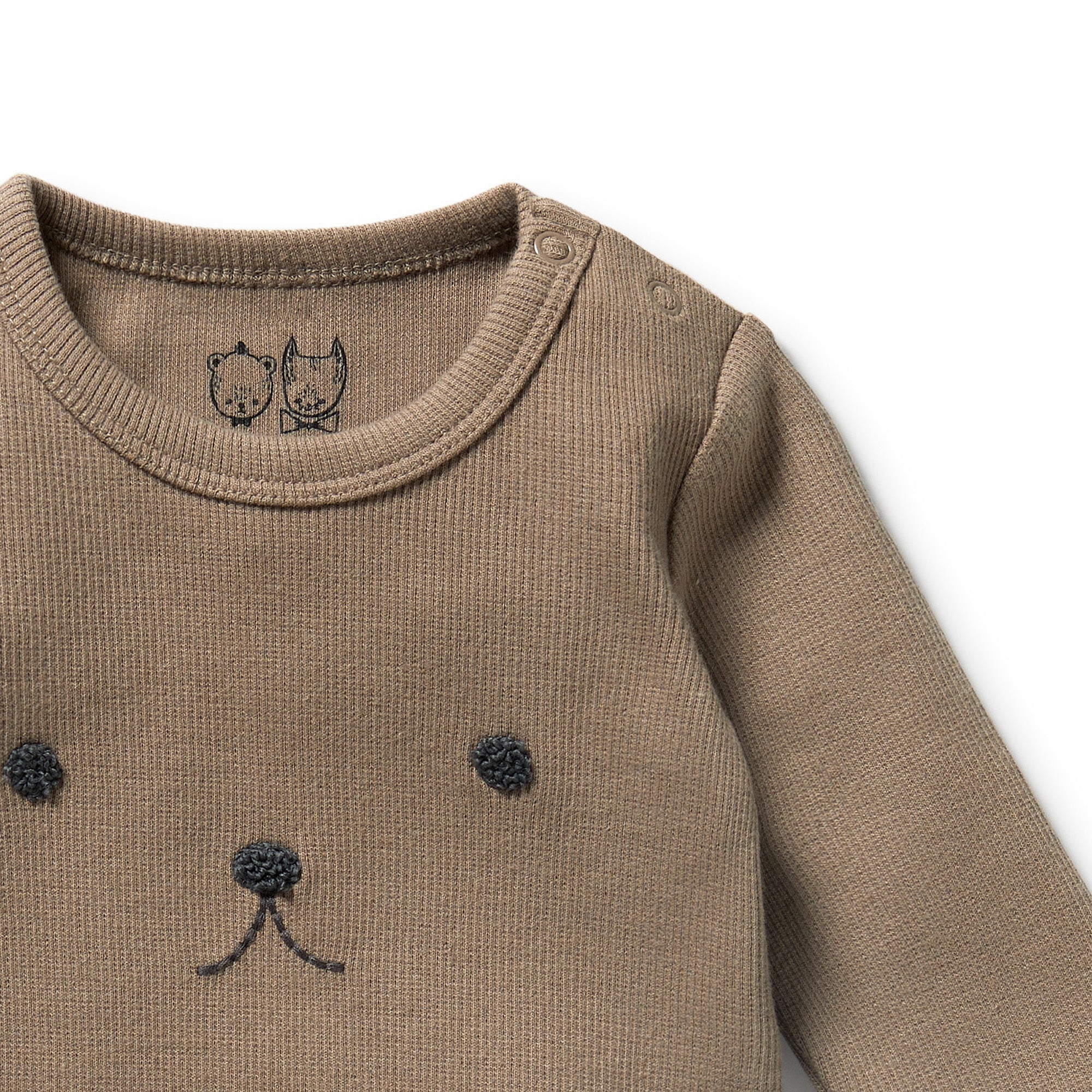 Wilson & Frenchy - Walnut Organic Rib Long Sleeved Bodysuit - Image 2