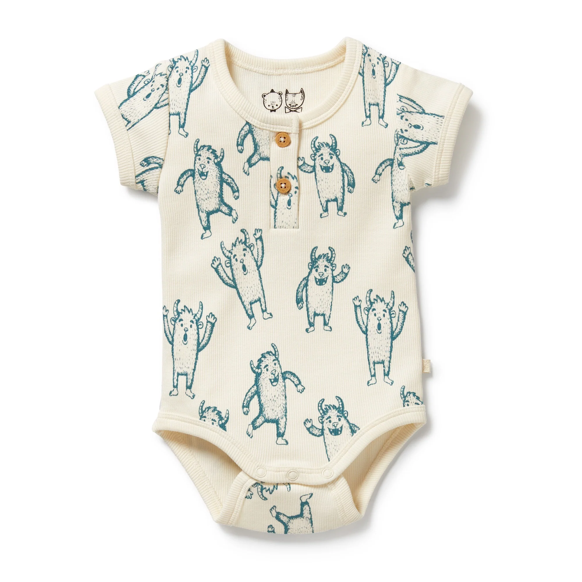 Organic Henley Bodysuit - Yeti