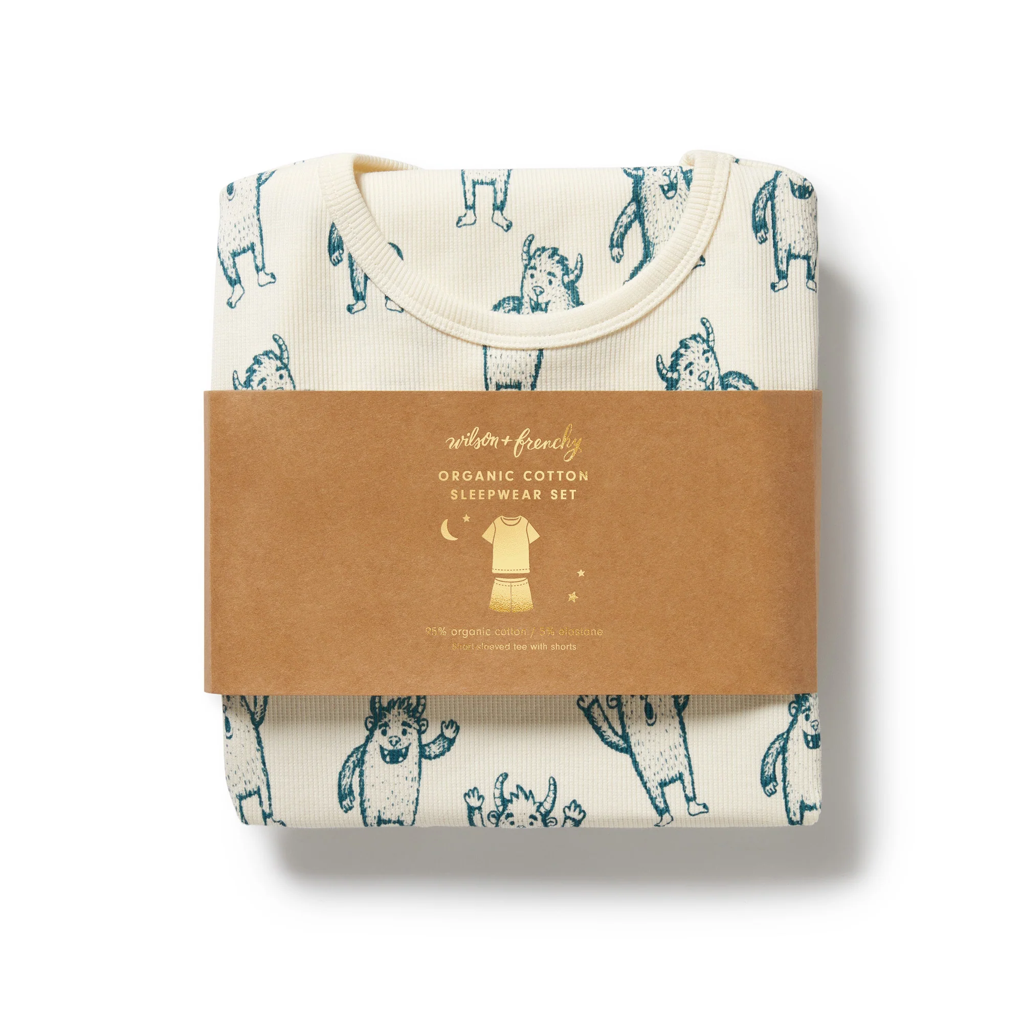 Organic Short Sleeved Pyjamas - Yeti - Image 4