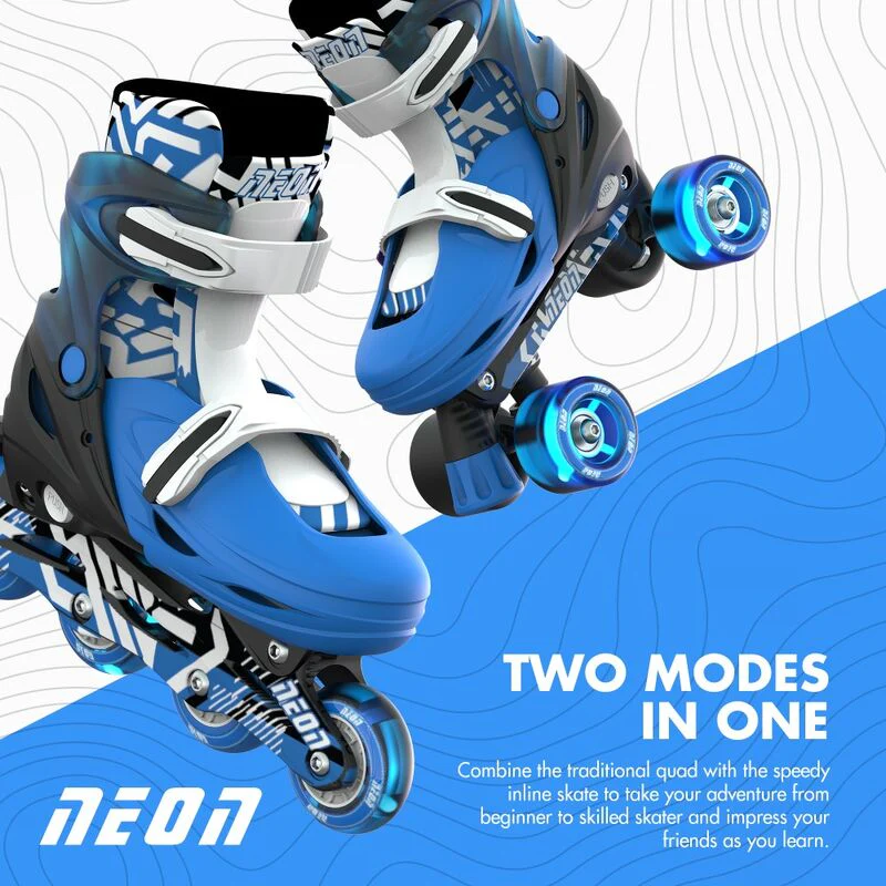 Neon Combo Skates - Goteki Blue - Image 7