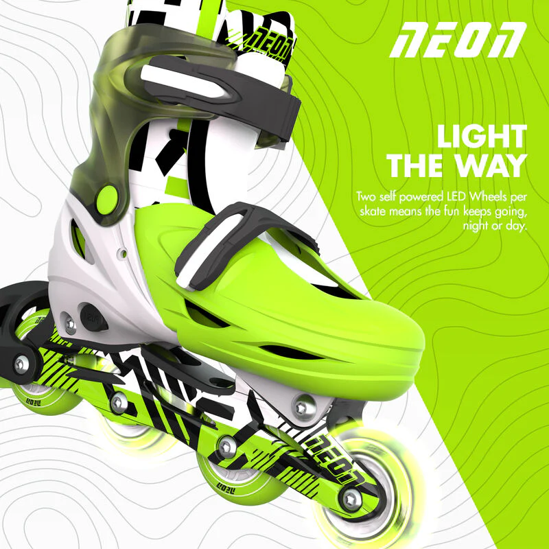 Neon Inline Skates - Green & Black - Image 2