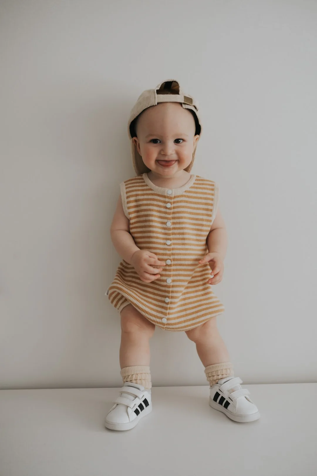 Ziggy Lou - Bubble Romper | Golden Stripes - Image 6